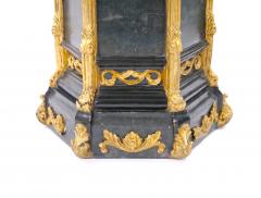 Pair Antique French Napoleon III Marble Ebonized Gilt Wooden Pedestals - 3302811