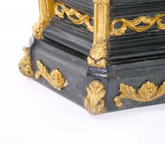 Pair Antique French Napoleon III Marble Ebonized Gilt Wooden Pedestals - 3302814
