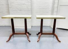 Pair Antique Mahogany and Marble Top Side Tables - 2095624