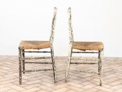 Pair Antique Rush Seat Dining Chairs England 1920s - 4291474