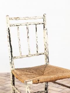 Pair Antique Rush Seat Dining Chairs England 1920s - 4291477