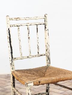Pair Antique Rush Seat Dining Chairs England 1920s - 4291478