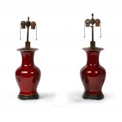 Pair Antique Sang de Boeuf Chinese Export Table Lamps - 4642569