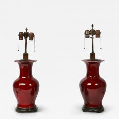 Pair Antique Sang de Boeuf Chinese Export Table Lamps - 4642570
