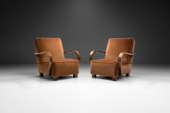 Pair Art Deco Armchairs with Rounded Armrests Europe First half of 20th Century - 3893870