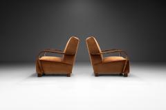 Pair Art Deco Armchairs with Rounded Armrests Europe First half of 20th Century - 3893872