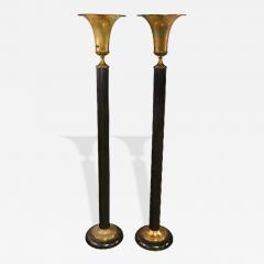Pair Art Deco Fluted Floor Lamps - 4491061