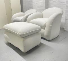 Pair Art Deco Lounge Chairs with Matching Ottoman - 2938358