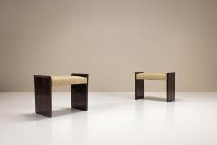 Pair Art Deco Stools in Mahogany 1930s - 4321757