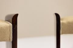 Pair Art Deco Stools in Mahogany 1930s - 4321759