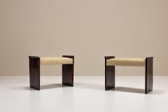 Pair Art Deco Stools in Mahogany 1930s - 4321766