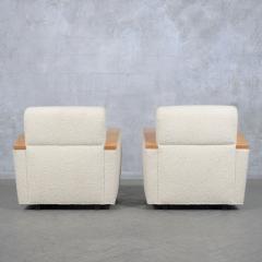 Pair Art Deco Upholstered Lounge Chairs - 3465114