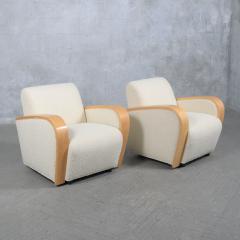 Pair Art Deco Upholstered Lounge Chairs - 3465115