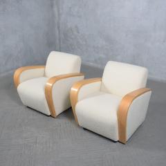 Pair Art Deco Upholstered Lounge Chairs - 3465117