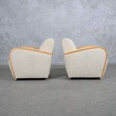 Pair Art Deco Upholstered Lounge Chairs - 3465118