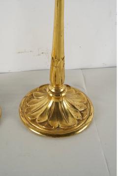 Pair Art Nouveau Style Gilt Wood Candlesticks - 2027396