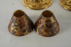 Pair Art Nouveau Style Gilt Wood Candlesticks - 2027401