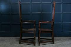 Pair Arts Crafts Oak Shakespeare Chairs - 1953723