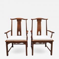 Pair Asian Style Hardwood Side Chairs - 664390