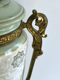 Pair Austrian Porcelain Celadon Glazed Urn form Lamps with Gilt Bronze Mounts - 4306937