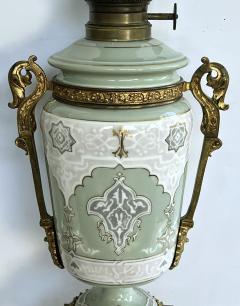 Pair Austrian Porcelain Celadon Glazed Urn form Lamps with Gilt Bronze Mounts - 4306938