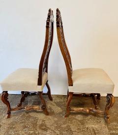 Pair Baroque Carved Walnut Side Chairs - 2871536