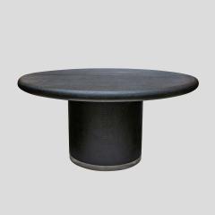 Pair Black lacquer demi lune consoles tables or dining table - 4706853