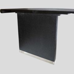 Pair Black lacquer demi lune consoles tables or dining table - 4706858