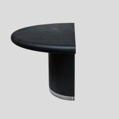 Pair Black lacquer demi lune consoles tables or dining table - 4706859