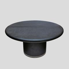 Pair Black lacquer demi lune consoles tables or dining table - 4706863