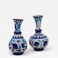 Pair Blue and Turquoise Iznik Vases Late 19th Century - 3242597