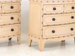 Pair Bowfront French Faux Bamboo Dressers - 3837244