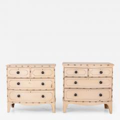 Pair Bowfront French Faux Bamboo Dressers - 3841485