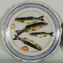 Pair Brard Palissy Majolica Palissy Fish Plates - 1911628