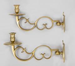 Pair Brass English Wall Sconces 18th Century - 3134419