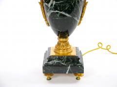 Pair Bronze Mounted Antico Verde Marble Urn Form Table Lamps French 19th Cent - 4796245