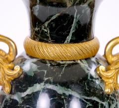 Pair Bronze Mounted Antico Verde Marble Urn Form Table Lamps French 19th Cent - 4796247