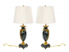 Pair Bronze Mounted Antico Verde Marble Urn Form Table Lamps French 19th Cent - 4796250