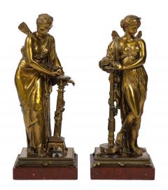 Pair Bronze Neo Classical Women - 2088776