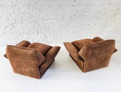 Pair Busnelli Misinto Suede Lounge Chairs Italy 1970 - 4310284