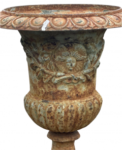 Pair Cast Iron 24 Campania Garden Urns - 2574359