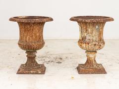 Pair Cast Iron Neoclassical Urns France Early 20th C  - 3655430