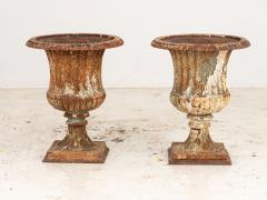 Pair Cast Iron Neoclassical Urns France Early 20th C  - 3655432