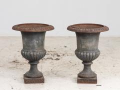 Pair Cast Iron Neoclassical Urns France Mid 20th C  - 4034997