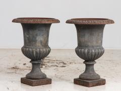 Pair Cast Iron Neoclassical Urns France Mid 20th C  - 4034999