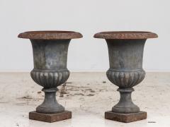 Pair Cast Iron Neoclassical Urns France Mid 20th C  - 4035000