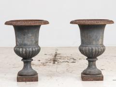 Pair Cast Iron Neoclassical Urns France Mid 20th C  - 4035001