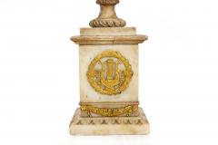 Pair Charles X Bronze Mounted Carved Alabaster Vases - 4501510