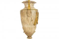 Pair Charles X Bronze Mounted Carved Alabaster Vases - 4501513