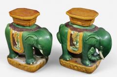 Pair Chinee Eleephant Form Garden Seats - 4105143